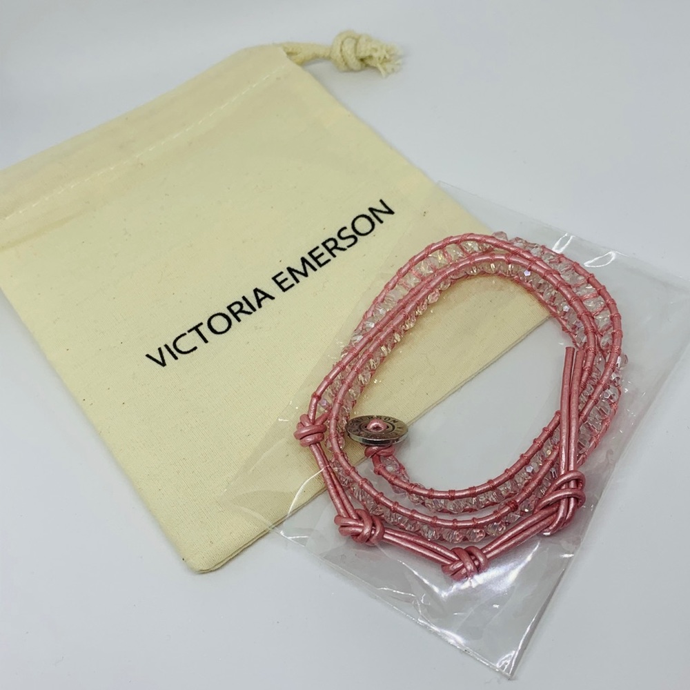 Victoria Emerson Crystal on Pink Wrap Bracelet